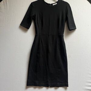 Babaton 3/4 sleeve round neck classic black dress Sz 2
